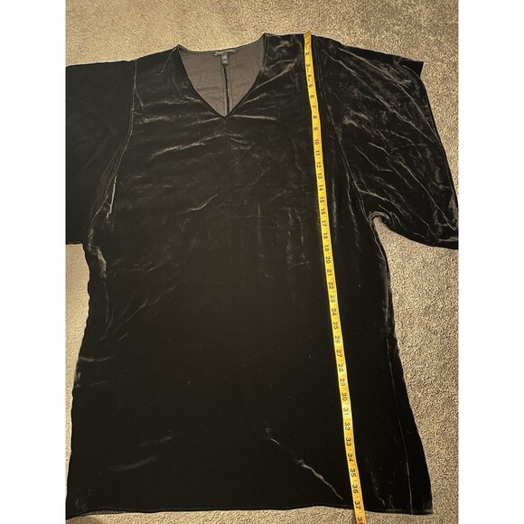 Eileen Fisher $338 V Neck Kimono Dress L Velvet Black Knee Length Party Holiday - Picture 9 of 9